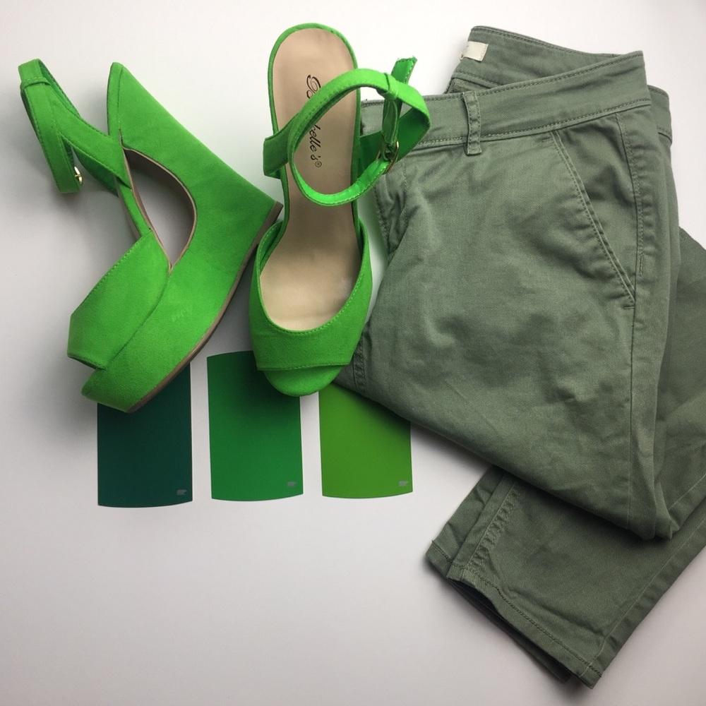 Neon Green Cutout Wedges